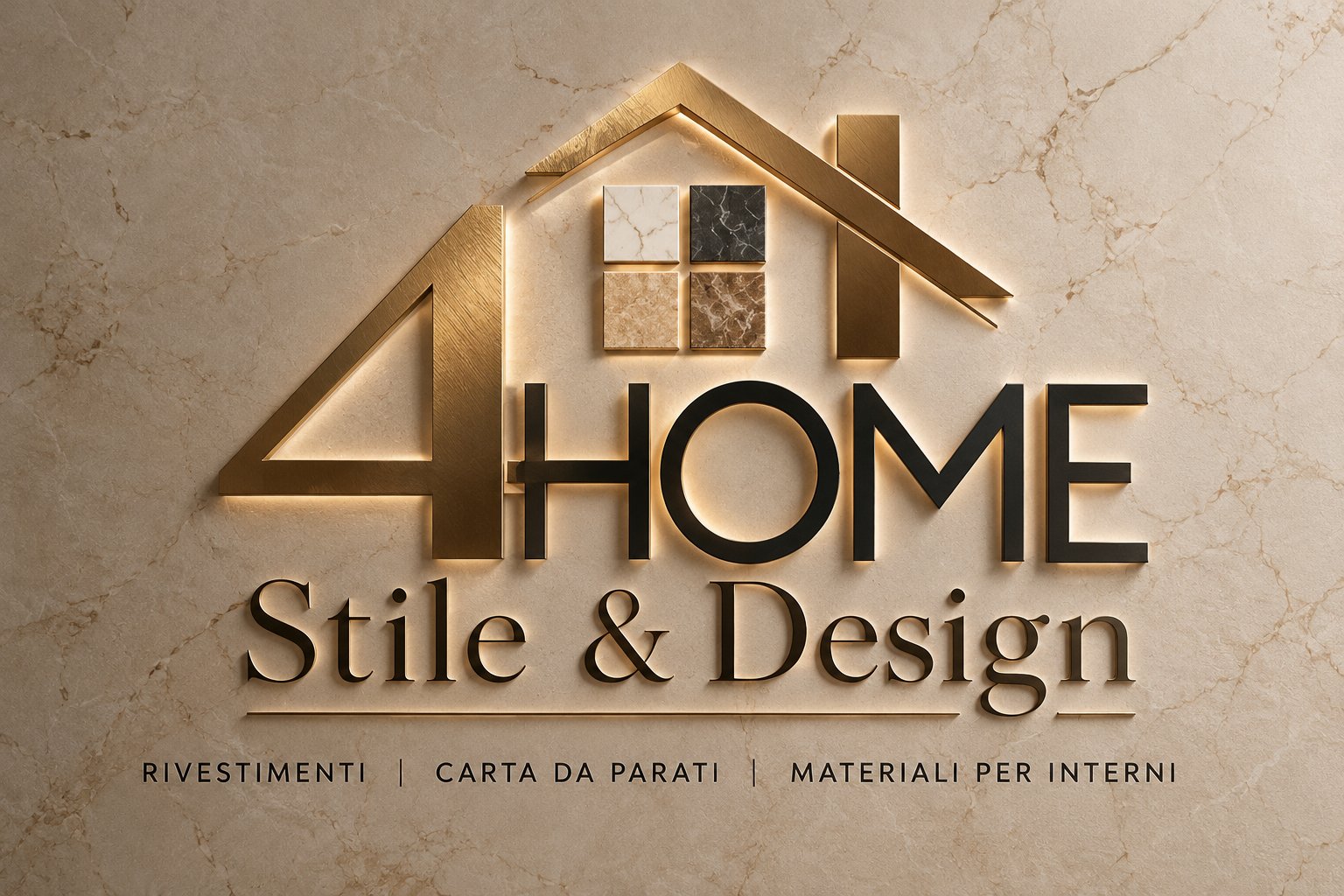 Anteprima grafica del marchio 4home-stile-design; ambientazioni digitali dimostrative